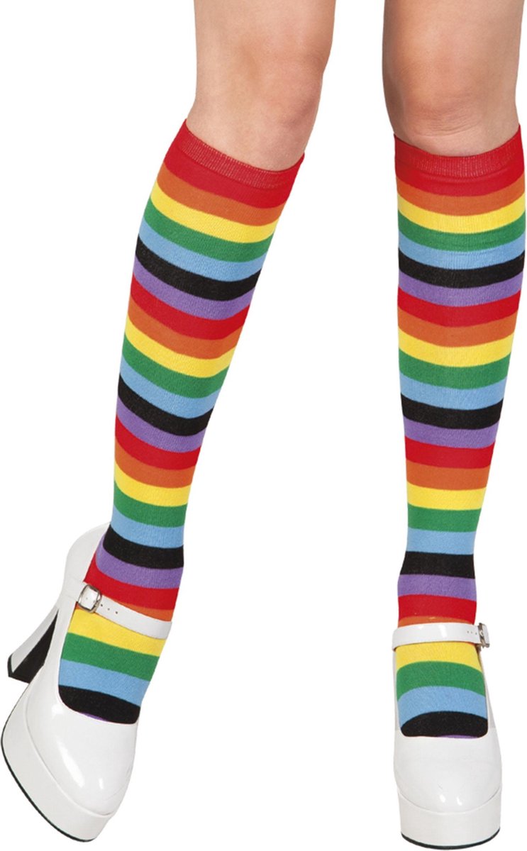 WIDMANN - Regenboog kousen voor vrouwen - M - Accessoires > Pantys en kousen